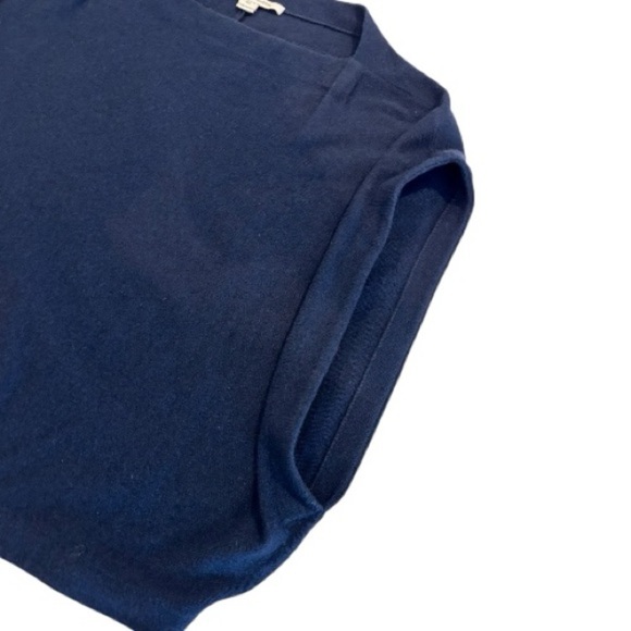 DVF Diane von Furstenberg Nevaeh Sleeveless Boxy Wool-Cashmere Sweater Navy M/L - Picture 5 of 9